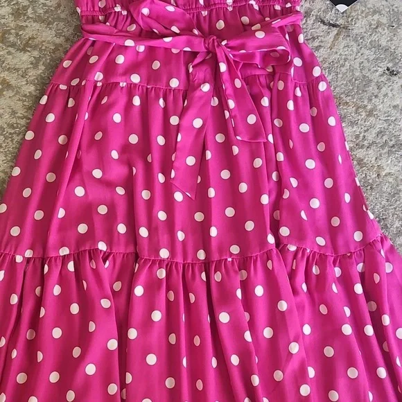 Maison Tara Pink Polka Dot Dress Size 12 NWT - Picture 5 of 11